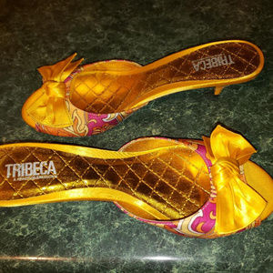 Tribeca Juliet Open Toed 2” Heel Shoe Size 10